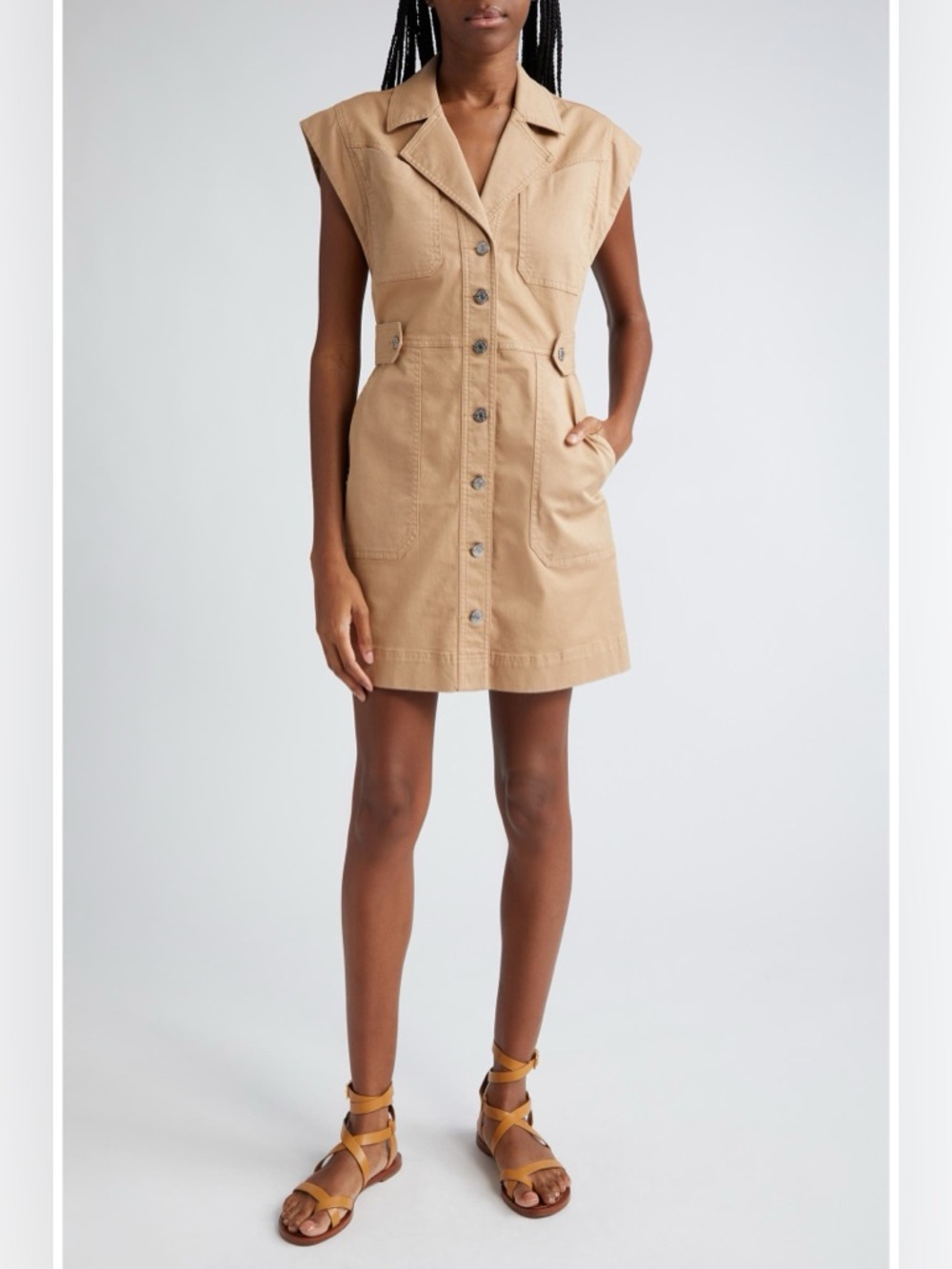 Veronica Beard Jax Stretch Cotton Twill Minidress Size 8